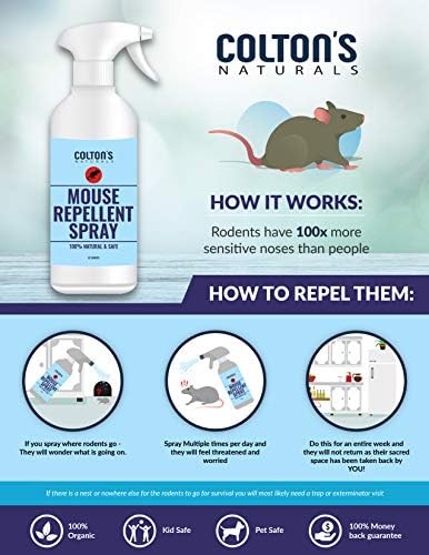 Spray Repelente de Roedores de Aceite de Menta - Grande 32 Onzas - Previene Nidos de Ratones - 100% Natural y Ecológico - imagen 2
