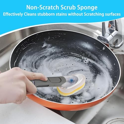8 Paquetes de Repuestos para Esponja de Limpieza Compatible con Scrub Daddy - Cabezas de Reemplazo para Cepillo de Platos, Ideal para Comida Pegada, - imagen 4