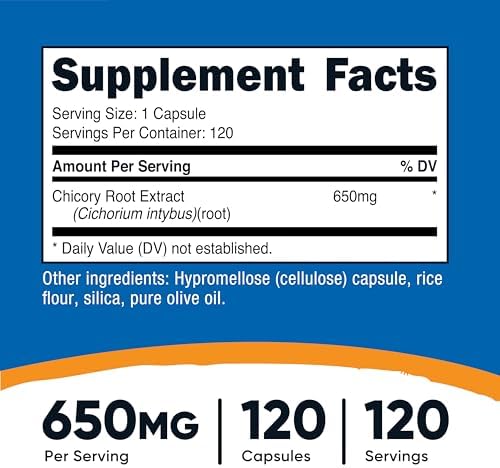 Nutricost Raíz de Achicoria 650mg por Cápsula - 120 Cápsulas Veganas, Sin OGM, Sin Gluten - imagen 2