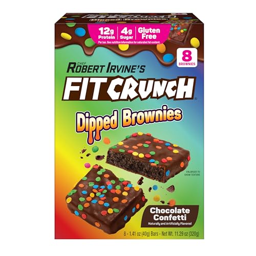 Brownies de Proteína FITCRUNCH Dipped, 12g de Proteína y 4g de Azúcar (8 Brownies, Sabor Confetti) - imagen 1