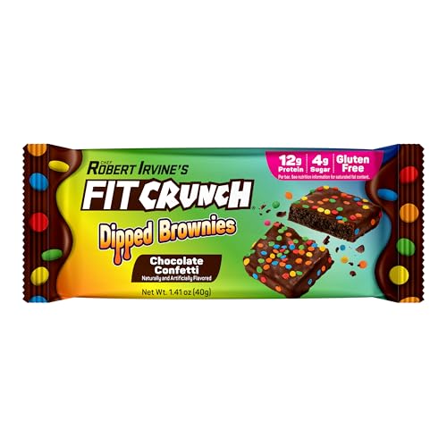 Brownies de Proteína FITCRUNCH Dipped, 12g de Proteína y 4g de Azúcar (8 Brownies, Sabor Confetti) - imagen 3