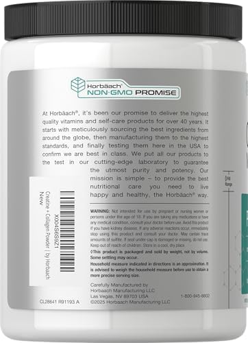 Horbäach Creatina Monohidratada en Polvo | con Colágeno y L-Taurina | 10.05 oz | Sin Sabor | Para Mujeres y Hombres | Sin OGM, Libre de Gluten - imagen 3