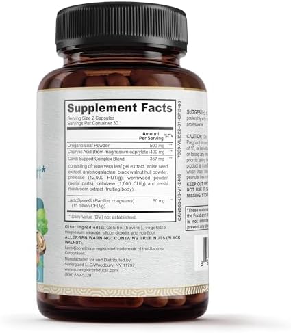 Suplemento Premium para Limpiar Cándida – Soporte con Orégano, Ácido Caprílico, Nogal Negro y Probióticos – Apoya la Salud Digestiva y la Flora - imagen 7
