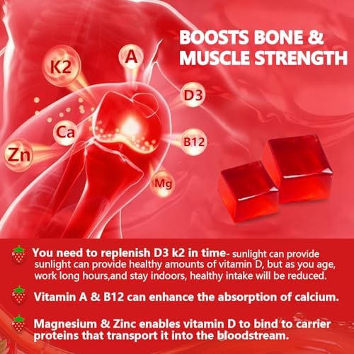 Gomitas BEVIX de Vitamina D3 K2, Sin Azúcar, Veganas, Extra Fuertes, con Calcio, Magnesio y Zinc, para el Sistema Inmunológico y Salud Ósea, Adultos, - imagen 4