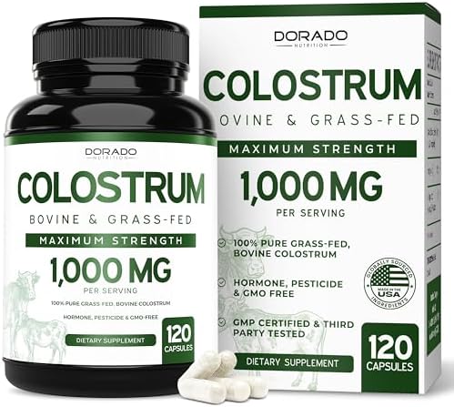 Suplemento de Calostro (120 Cápsulas) 1000mg Por Porción (Cápsulas de Calostro Bovina de la ra Ordeña, con 20% de Inmunoglobulinas IgG) - Alimentado - imagen 1