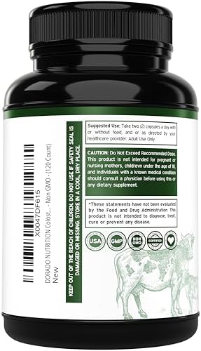 Suplemento de Calostro (120 Cápsulas) 1000mg Por Porción (Cápsulas de Calostro Bovina de la ra Ordeña, con 20% de Inmunoglobulinas IgG) - Alimentado - imagen 3