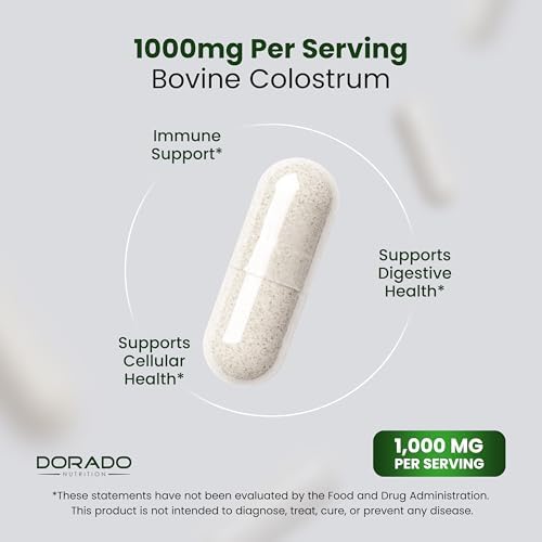 Suplemento de Calostro (120 Cápsulas) 1000mg Por Porción (Cápsulas de Calostro Bovina de la ra Ordeña, con 20% de Inmunoglobulinas IgG) - Alimentado - imagen 4