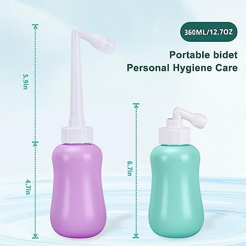 GOLDEN DEER Set de 2 Botellas Peri para Cuidado Postparto y Recuperación Perineal 12.7 OZ Morado y Turquesa - imagen 3