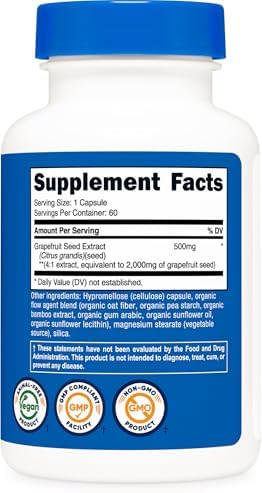 Nutricost Extracto de Semilla de Toronja 60 Cápsulas - 60 Porciones por Botella - Libre de Gluten y OGM - imagen 5