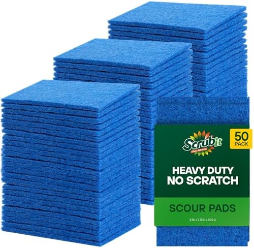 Paquete de 50 Esponjas SCRUBIT - Almohadillas de Limpieza Resistentes para Trastes - Reutilizables y Sin Rayones - Color Azul - imagen 1
