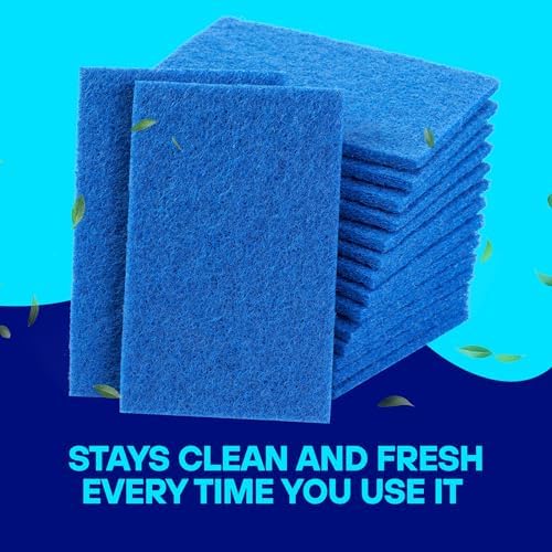 Paquete de 50 Esponjas SCRUBIT - Almohadillas de Limpieza Resistentes para Trastes - Reutilizables y Sin Rayones - Color Azul - imagen 6