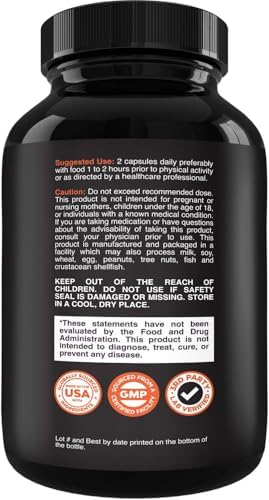 Suplemento de Testosterona para Hombres - Aumentador de Testosterona con Hierba de Cabra, Raíz de Maca, Tongkat Ali y Tribulus Terrestris - 60 - imagen 2