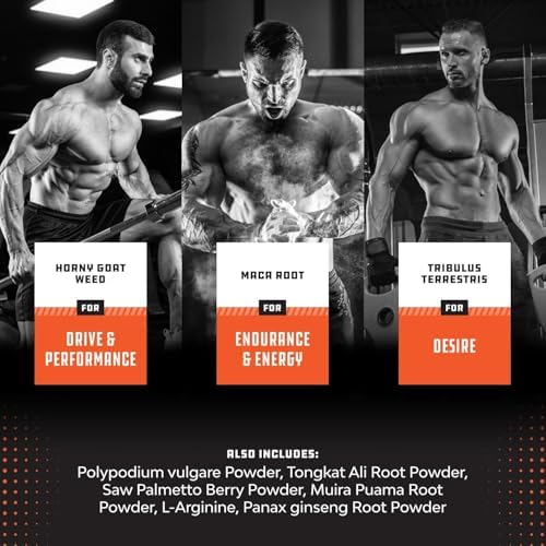Suplemento de Testosterona para Hombres - Aumentador de Testosterona con Hierba de Cabra, Raíz de Maca, Tongkat Ali y Tribulus Terrestris - 60 - imagen 6