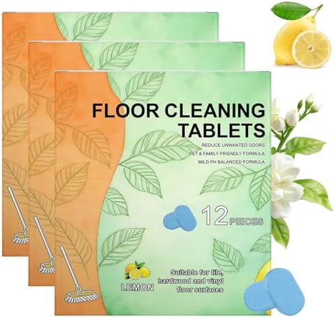 Tabletas Limpiadoras de Piso 36pcs, Solución de Limpieza Pre-Dosificada para Pisos Duro, Aroma a Limón Fresco, Compatible con Robots y Aspiradoras - imagen 1