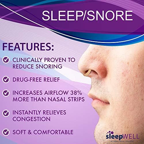 Dilatador Nasal Interno Sleepwell para Alivio de Ronquidos y Congestión, Sueño Reparador, Aumento de Flujo de Aire, Suave y Cómodo, Libre de Látex, - imagen 4