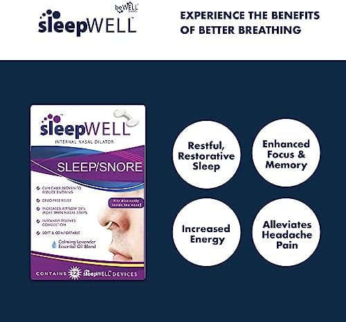 Dilatador Nasal Interno Sleepwell para Alivio de Ronquidos y Congestión, Sueño Reparador, Aumento de Flujo de Aire, Suave y Cómodo, Libre de Látex, - imagen 6