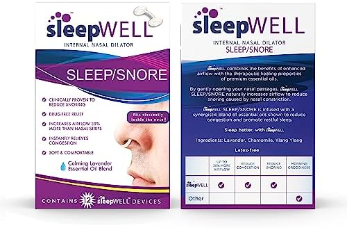 Dilatador Nasal Interno Sleepwell para Alivio de Ronquidos y Congestión, Sueño Reparador, Aumento de Flujo de Aire, Suave y Cómodo, Libre de Látex, - imagen 8