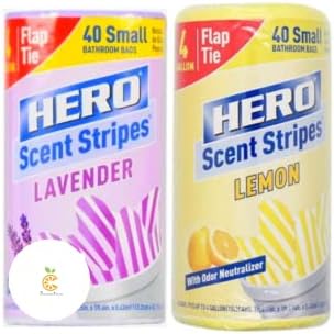 Bolsas de basura Hero de 4 galones con cierre de solapa - Aroma a lavanda y limón, incluye etiqueta de clementina - Paquete de 2 con 40 piezas cada - imagen 1