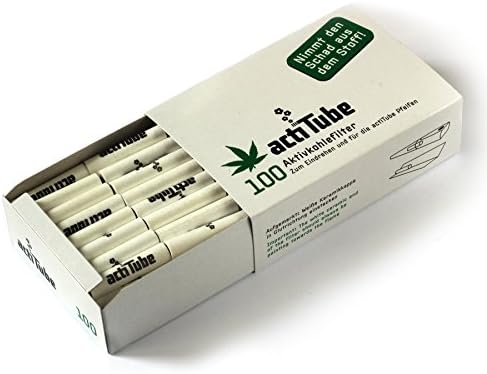 Filtros de Carbón Activado actiTube – 8.4mm x 35mm – Compatible con Tubos de 9mm – Paquete de 100 – Filtros Naturales para Enrollar o Pipas – Hecho - imagen 2