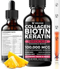Complejo de Biotina Líquida y Péptidos de Colágeno WELVIUM con Queratina, Ácido Hialurónico, Aceite MCT, Zinc y Vitaminas B6, B7, B12, A, C, D3, E - - imagen 1