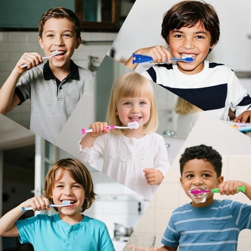 Cepillos de Dientes para Niños Newday, Paquete de 16, Suaves, con Diseño de Animales, con Ventosa y Cubiertas de Viaje, Envuelto Individualmente - imagen 7