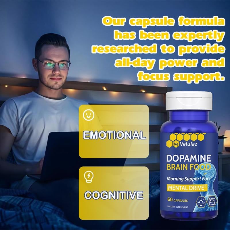 Suplemento Nutricional Dopamina - Fórmula Compleja de Dopamina y Magnesio para Concentración, Energía Mental Matutina y Enfoque - Suplemento Libre de - imagen 3