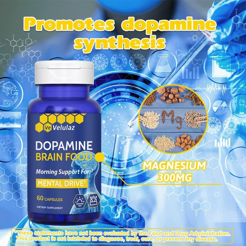 Suplemento Nutricional Dopamina - Fórmula Compleja de Dopamina y Magnesio para Concentración, Energía Mental Matutina y Enfoque - Suplemento Libre de - imagen 4