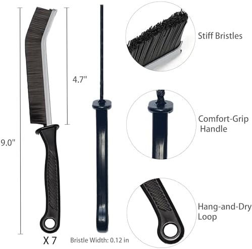 Juego de 7 Cepillos de Cerda Dura para Limpieza de Ranuras - Ideal para Juntas, Espacios Reducidos y Herramientas de Limpieza para Baños, Cocinas y - imagen 2