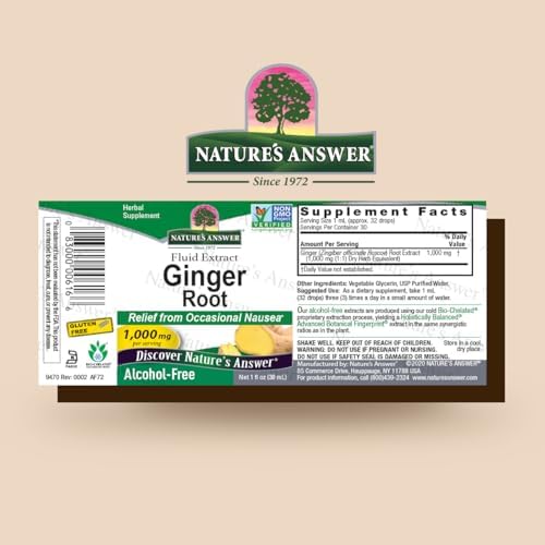 Extracto de Jengibre Sin Alcohol Nature's Answer 1 Onza | Apoya la Función Estomacal | Vegano | Vegetariano | Sin OGM | Sin Gluten - imagen 2