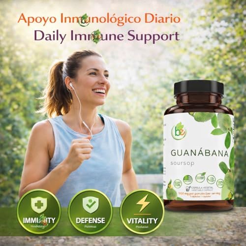 Guanábana (Soursop) 90 Cápsulas 1100 mg por Porción, Mezcla Poderosa de Ingredientes Naturales Premium, Vegetales, Cultivada Orgánicamente - imagen 3