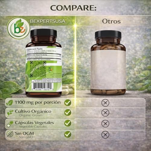 Guanábana (Soursop) 90 Cápsulas 1100 mg por Porción, Mezcla Poderosa de Ingredientes Naturales Premium, Vegetales, Cultivada Orgánicamente - imagen 6