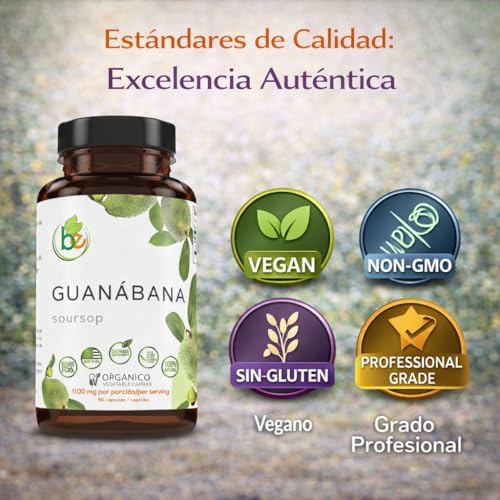 Guanábana (Soursop) 90 Cápsulas 1100 mg por Porción, Mezcla Poderosa de Ingredientes Naturales Premium, Vegetales, Cultivada Orgánicamente - imagen 8