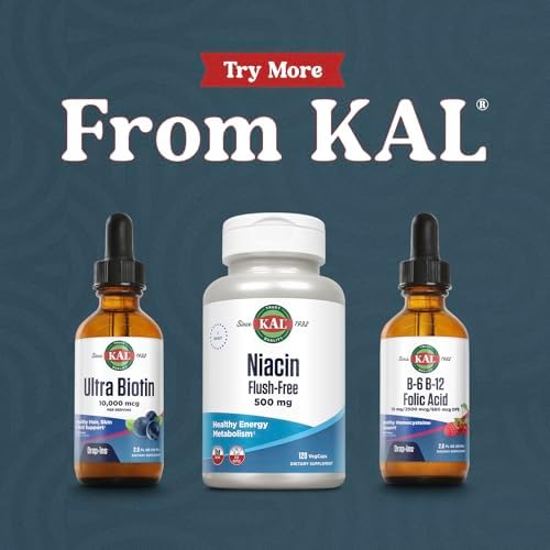 KAL Ultra Biotin 10000mcg Gotas - Biotina Líquida para Cabello, Piel y Uñas, Sabor Natural a Frutas Mixtas - 2 fl oz (Aproximadamente 59 Porciones) - imagen 6