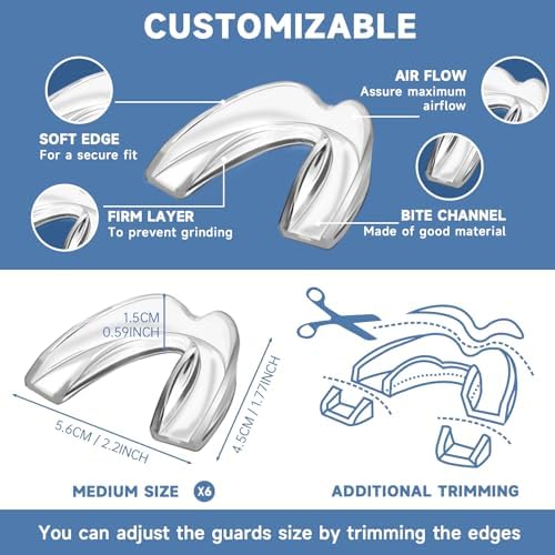 Paquete de 6 Protectores Bucales para Mujeres, Guardas Dentales Cómodas para Adolescentes, Moldables para Bruxismo, TMJ y Deportes - imagen 4