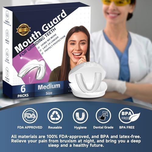 Paquete de 6 Protectores Bucales para Mujeres, Guardas Dentales Cómodas para Adolescentes, Moldables para Bruxismo, TMJ y Deportes - imagen 5