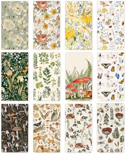 Paquete de 24 Servilletas Desechables Vintage Asortidas con Diseño Floral, Hongo y Animal para Bodas y Fiestas, 12 Estilos - imagen 1