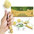 Set de 2 Cepillos de Platos AIRNEX de Bambú - Cepillo para Lavavajillas con Mango de Paja de Trigo y Cerdas de Sisal - Cepillo de Cocina Sin Rayones - imagen 1