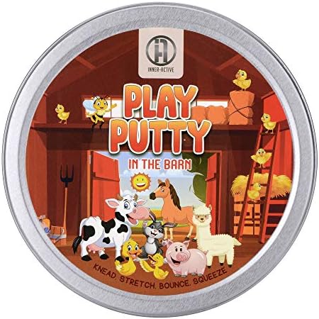 INNER-ACTIVE Play Putty Terapia para Niños con Encantos en el Granero, Resistencia Suave, Mejora Habilidades Motoras Finas y Fuerza en los Dedos, - imagen 2