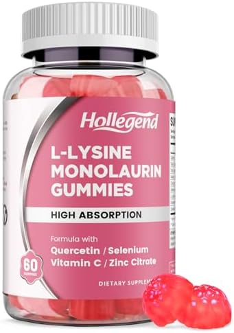 Gomitas de L-Lisina y Monolaurina 1000mg, Suplemento con Vitamina C, Zinc, Selenio y Quercetina, Apoyo Inmunológico y Salud Oral, Sabor Durazno, 60 - imagen 1