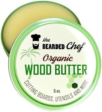 Mantequilla de Madera Orgánica 5oz - 100% Orgánica - Crema Acondicionadora para Tablas de Cortar - Cera de Abeja y Aceite de Coco - Acabado Seguro - imagen 1