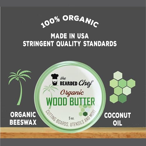 Mantequilla de Madera Orgánica 5oz - 100% Orgánica - Crema Acondicionadora para Tablas de Cortar - Cera de Abeja y Aceite de Coco - Acabado Seguro - imagen 3