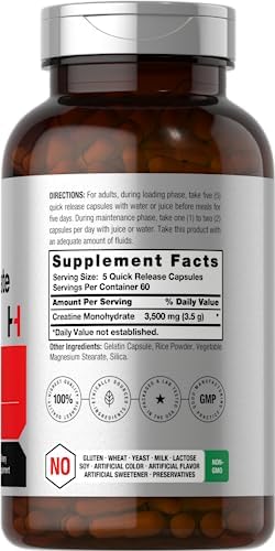 Cápsulas de Creatina Monohidratada Horbäach | 3500mg | 300 Contenido | Suplemento Sin OGM y Sin Gluten - imagen 2