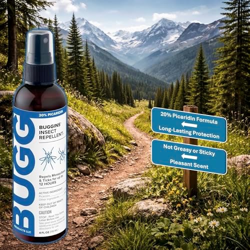 Spray Repelente de Insectos BUGGINS - 20% Picaridina - Protección de 12 Horas contra Mosquitos y Garrapatas, Repele Moscas y Mosquitos - Botella de 4 - imagen 3