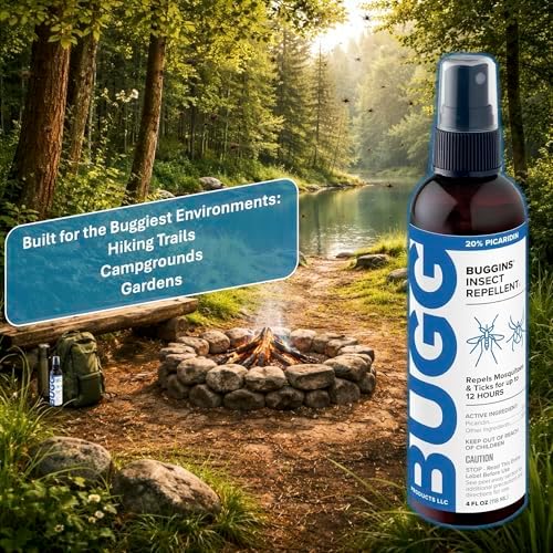 Spray Repelente de Insectos BUGGINS - 20% Picaridina - Protección de 12 Horas contra Mosquitos y Garrapatas, Repele Moscas y Mosquitos - Botella de 4 - imagen 4