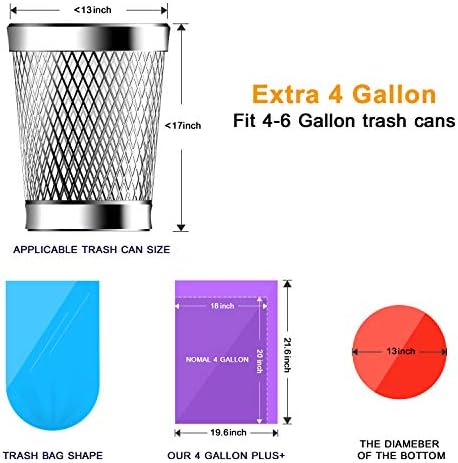 Bolsas de Basura KONE de 4 Galones, 168 Piezas, Extra Gruesas, para Baño, Oficina y Cocina - imagen 2