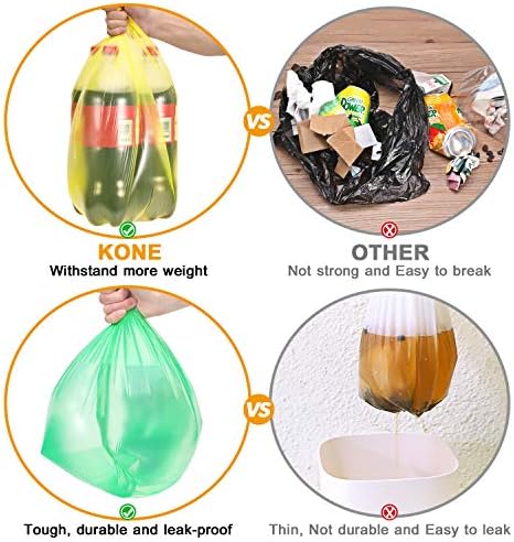 Bolsas de Basura KONE de 4 Galones, 168 Piezas, Extra Gruesas, para Baño, Oficina y Cocina - imagen 3