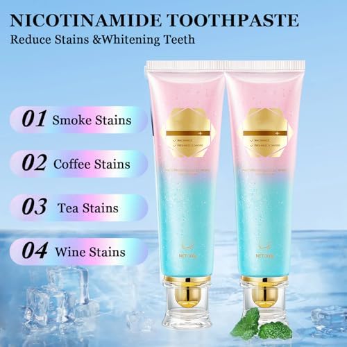 Pasta de Dientes Blanqueadora Niacinamida Acssart Radiant White - 2 Piezas, Pasta Intensiva con Nicotinamida para un Sonrisa Radiante - imagen 4