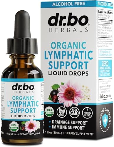 Gotas Suplemento de Drenaje Linfático Orgánico - Apoyo Líquido con Equinácea para el Sistema Linfático - Limpieza y Drenaje de Nódulos Linfáticos - - imagen 1