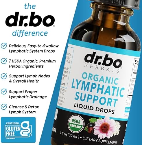 Gotas Suplemento de Drenaje Linfático Orgánico - Apoyo Líquido con Equinácea para el Sistema Linfático - Limpieza y Drenaje de Nódulos Linfáticos - - imagen 4