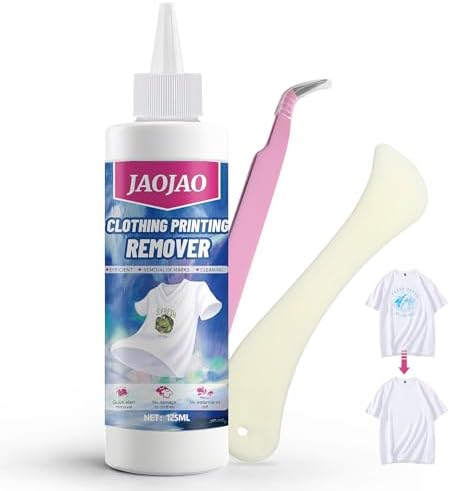 JAOJAO Removedor de Vinilo para Transferencia de Calor - 125ML - Resultados Rápidos Sin Dañar la Tela - Ideal para Camisetas, Lienzos y Sombreros DIY - imagen 1